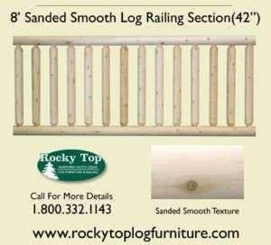Sanded Smooth 8 Section(42),Cedar Log Deck Railing  
