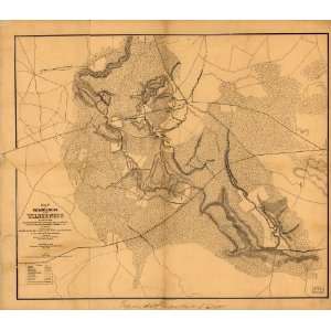 Civil War Map Map of the battle fields of the Wilderness, May 5th, 6th 