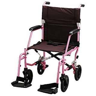 NOVA 17 lb. Ultra Lightweight Transport Wheelchair Pink  