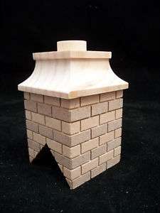 Chimney #8 brick miniature dollhouse wooden #2408 1pc 1/12 scale 