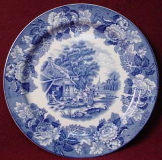 WOOD & SONS china ENGLISH SCENERY Blue Dinner Plate  
