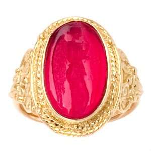   Tagliamonte   14k Yellow Gold Red Venetian Cameo Ring, Size 7 Jewelry