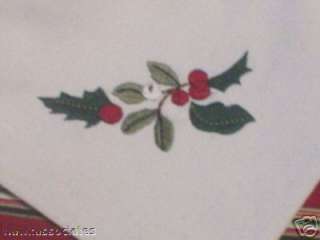 Longaberger Garland Holiday Stripe PLACEMATS NAPKINS  