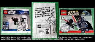 LEGO WHITE BOBA+GOLD C 3PO+CHROME DARTH (SEALED) LIMITED EDITION 