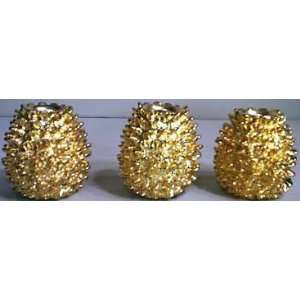  PINECONE, CANDLE, HOLDER, 3, GOLD, PINE CONE HOLDERS, PINE 