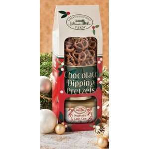   Go Gift Set   Peppermint Candy Cane Dip & Chocolate Dipping Pretzels