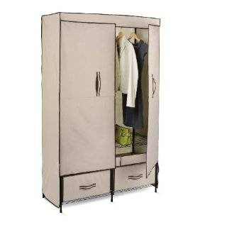   Inch Wide Storage Closet with Heavy Duty Doors and Two Drawers, Cream