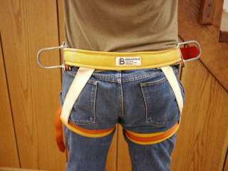 BASHLIN Tree Pole Climbing Safety Harness Saddle Belt with Clips 