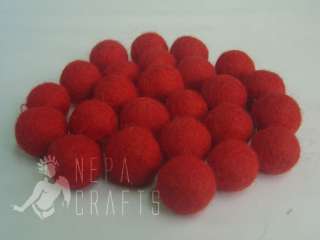 25 Count of 2 cm Felted Red Balls (FB 201)  
