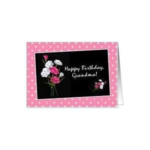  Grandma Birthday Pink and White Carnations Art Card 