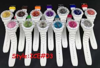   mens womens ice watch fashion calendar jelly Unisex Sport Wrist watch