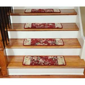  Premium Carpet Stair Treads   Chelsea Garden Red (13 