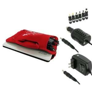 rooCASE 3n1 Neoprene Netbook Sleeve Case with 12v Car and Wall Charger 