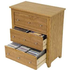  CD / DVD Storage Unit with Oak Finish [KD MM 3 OAK GG 