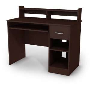 Sleek Brown Computer Desk  South Shore wooden functional work small 