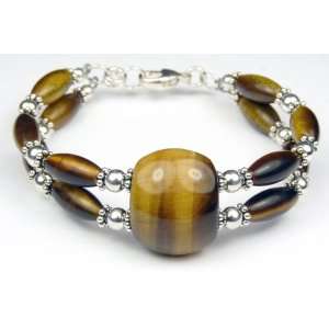   SOLAR PLEXUS Tiger Eye Chakra Bracelets   LARGE 8 In. Damali Jewelry