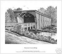 Roseman Covered Bridge Print by Randall Peterson  