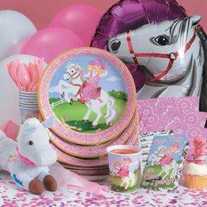   Piece COWGIRL SET Tableware Pink Invitations Plates Horse Girls Party
