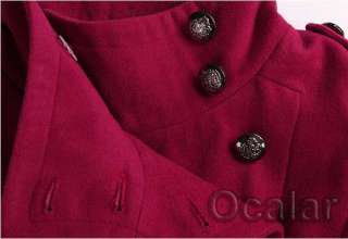 Hot Woolen Blend Long Trench Surcoat Coat Outerwear Warmer Overcoats 