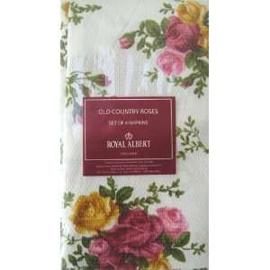  Country Roses Cloth Dinner Napkins, Set of 4, Cotton