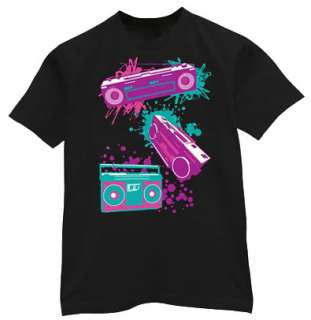 Neon Boombox Breakdancing Dance Crew Hip Hop T shirt  