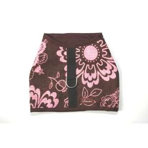  Medium Pink Brown Floral Linen Frannies Small Dog Harness 