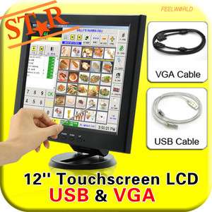 12” Touch screen TFT LCD Desktop POS PC Computer Monitor Video Shop 