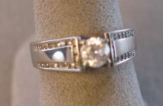 50 ct diamond with side diamonds  ring  14k white gold  7.3 grams 