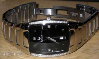 BULOVA Mens Analog Quartz Diamond Watch On Stainless Steel Bracelet 