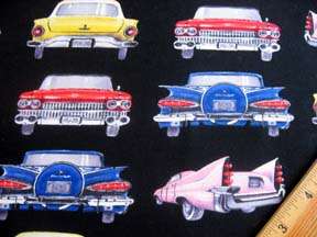   Auto Car Collection Discontinued Print Cotton Fabric 2 1/3 yds  
