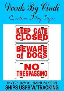 KEEP GATE CLOSED SIGN DOG SIGN Dog Decal,Gate Sign KGC6  