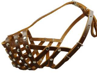   13.5  4 size Secure Leather Basket Dog Muzzle Golden Retriever