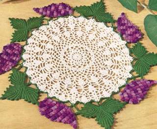Vintage Crochet Grape Cluster Doily Fruit Motif Pattern  