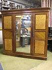 ANTIQUE ENGLISH 3 DOOR ARMOIRE CABINET WARDROBE FITTED INTERIOR