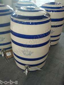   Ceramic jar spigot glass Stripe Summer Drink Dispenser 14 blue 2.5