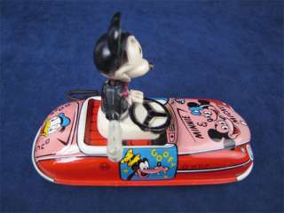 Rare Marx Tin Litho Wind Up Mickey Mouse The Driver Car  