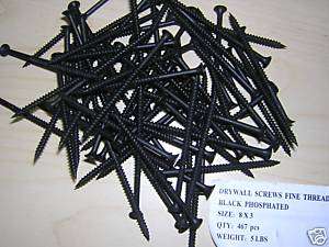 drywall screw 25 lbs 2300pcs 8 x 3 Fine td black screws  