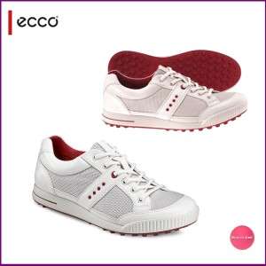 Brand New 2012 ECCO MENS Golf Shoes Street Premier Textile White Red 