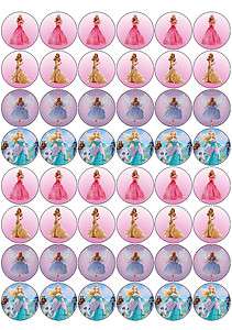 48 Barbie Edible cupcake toppers (rice paper)  