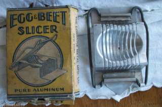 Vintage Aluminum Lorraine Egg & Beet Slicer w Orig box  