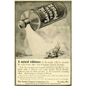 1906 Ad Sanitol Chemical Tooth Powder Mouth Antiseptic Cleaner Dental 