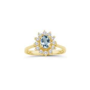   Cts Diamond & 4.50 Cts Aquamarine Ring in 18K Yellow Gold 3.0 Jewelry