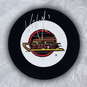  KIRK MCLEAN Vancouver Canucks SIGNED Hockey Puck Sports 