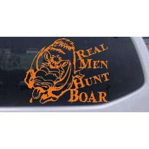 Orange 20in X 26.0in    Real Men Hunt Boar Hunting And Fishing Car 