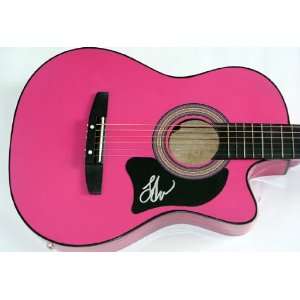 Lee Ann Womack Autographed Signed Pink Guitar Dual Cert JSA