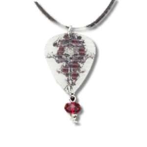    Skull and Roses Guitar Pick Necklace Anne Jackson Jewelry