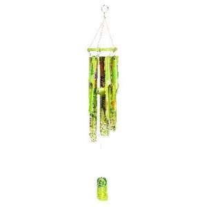  Wind chimes Lime Painted Bamboo strips 26x4 Patio, Lawn & Garden