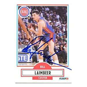 Bill Laimbeer Autographed / Signed 1990 Fleer Card