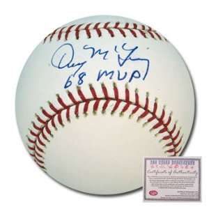 Denny McLain Detroit Tigers MLB Hand Signed Rawlings Baseball with 68 