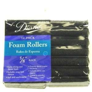  Diane Foam Rollers, Black, 5/8 Inch Beauty